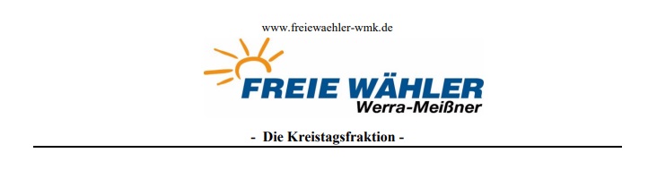 Briefkopf der FREIE WÄHLER Kreistagsfraktion Werra-Meißner